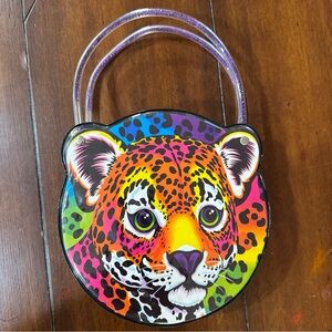 Lisa Frank Rainbow Leopard Zip Purse Bag Glitter Handle Y2K Vintage Collector
